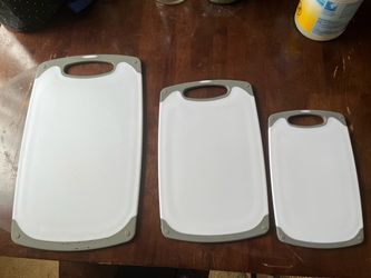 Used OXO Good Grips Non-Slip Plastic Cutting Boards - Set of 3