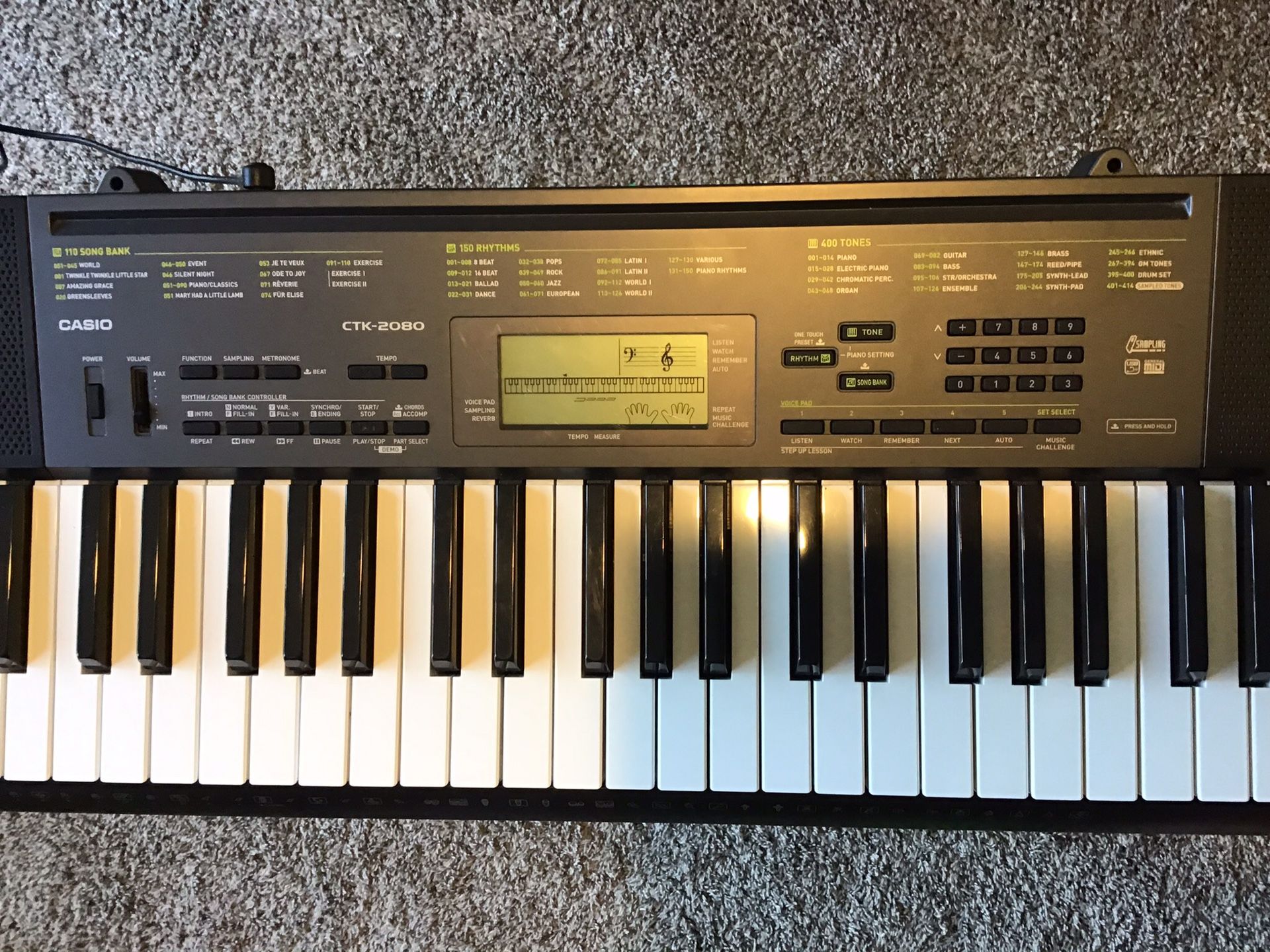 Casio Electronic Keyboard with built in metronome for speed and timing ...