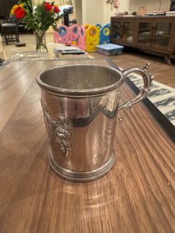 Antique (1870) Silver plated Christening cup