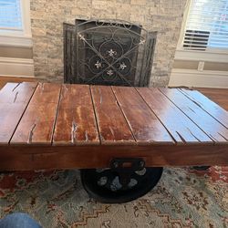 Rustic style wooden coffee table