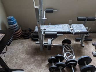 Weight Bench And Dumbells With Weights