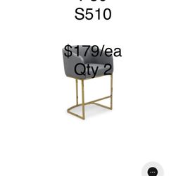 Gray Tahiti Bar Stool or Counter Stool Chair PU Leather NEW IN BOX. free delivery & assembly