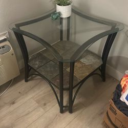 2 Glass Top End Tables
