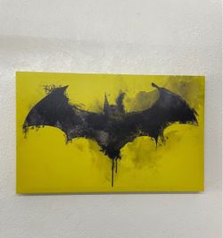 Sale $20 Batman Logo Watercolor Canvas Wall Decor