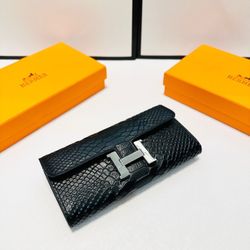 H Mark Long Wallets Black Ladies Wallets 