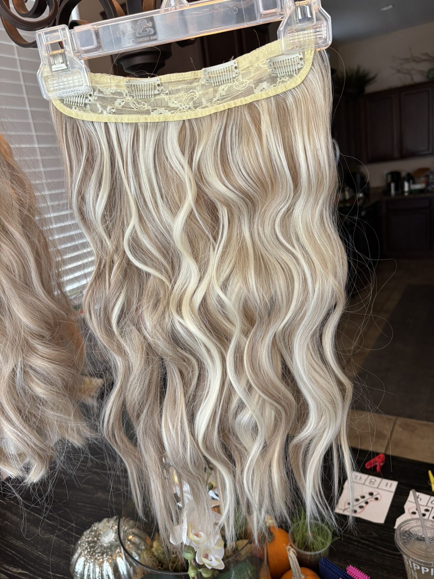 Real Hair (3) Natural Blonde Halos With Clips