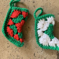 2 Christmas Ornaments Decor Vintage