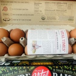 Organic Pasture Raised Brown Eggs 