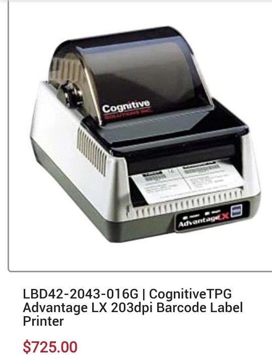 CognitiveTPG Advantage LX – Barcode Label Printer – 203 dpi – Direct Thermal