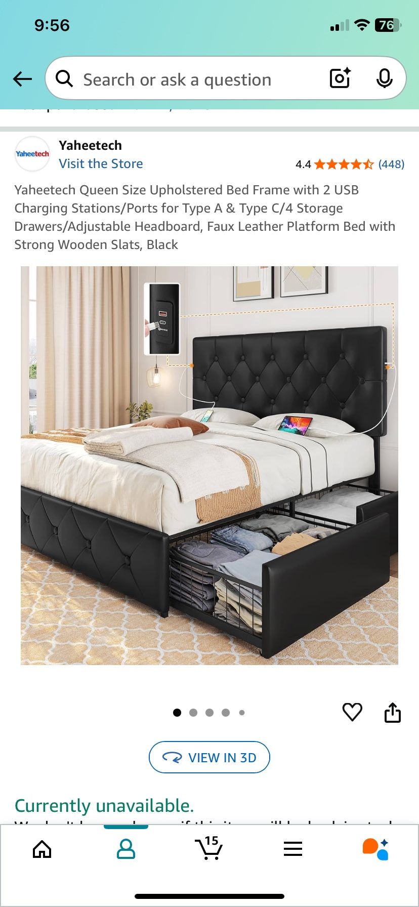 Queen Bed Frame 2 Nightstand