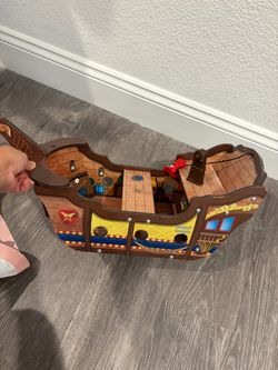 Wooden toy ship