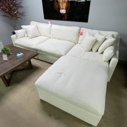 Pluma Ivory Fabric Modular Sectional / 4pc   