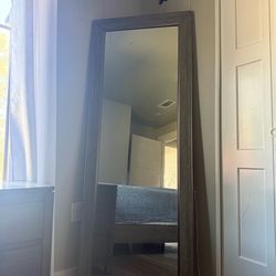 Full Length Floor Mirror – Dark Wood Frame