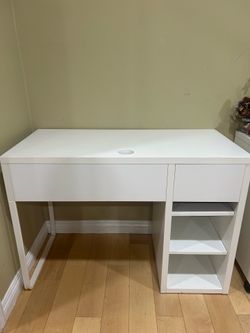 White desk table