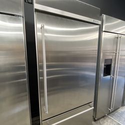 KitchenAid Bottom Freezer Built In 36” Wide Fridge LED Lighting 