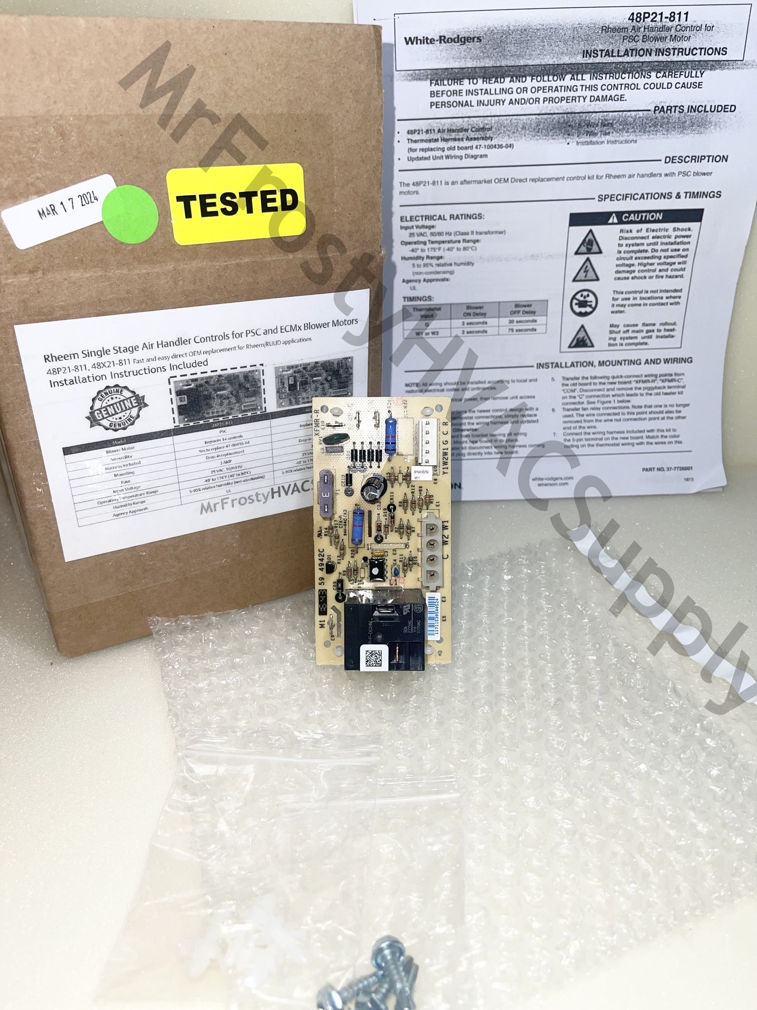 Rheem Air Handler Control Board 48P21-111-01, 47-102077-04 (contact info removed)3