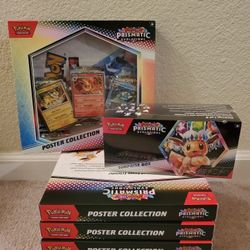 Pokemon Prismatic Evolutions Poster Collections & Surprise Box Lot