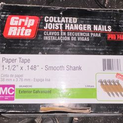 COLLATED Grip Rite- JOIST HANGER NAILS -PRO PACK Paper Tape 1-1/2" x .148" - Smooth Shank