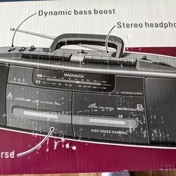 New in Box! Vintage Magnavox Dual Deck Radio Cassette Player