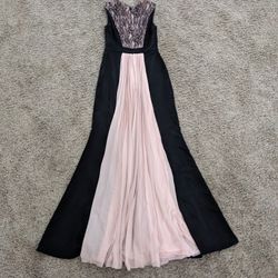 Elegant J S Collections Pink & Black Evening Dress