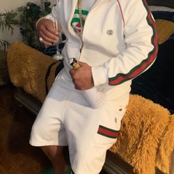 Gucci Auth Tracksuit 3 Pieces Jacket Pants And Shorts Fits 38 Waist US