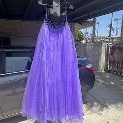 Purple Blue And Black Sequence Prom
