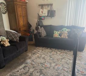 Couches and cabinet
