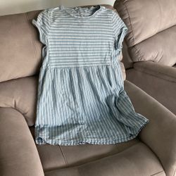 Loft Blue And White Striped Dress Size Xl