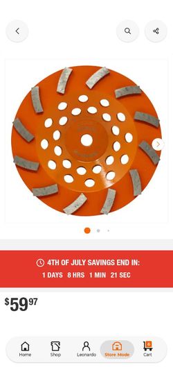 RIDGID
7 in. 12-Segment Turbo Cup Grinding Wheel