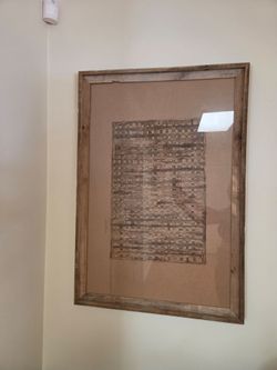 Wood frame with art