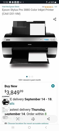 Epson Styles Pro 3880 Inkjet Printer