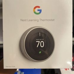 Sealed! Google Nest 3rd Gen Learning Thermostat T3007ES Stainless Steel