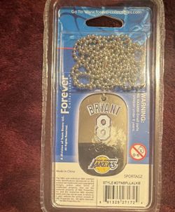 Forever Collectibles Kobe Bryant Los Angeles Lakers NBA Necklace Silver dog tag
