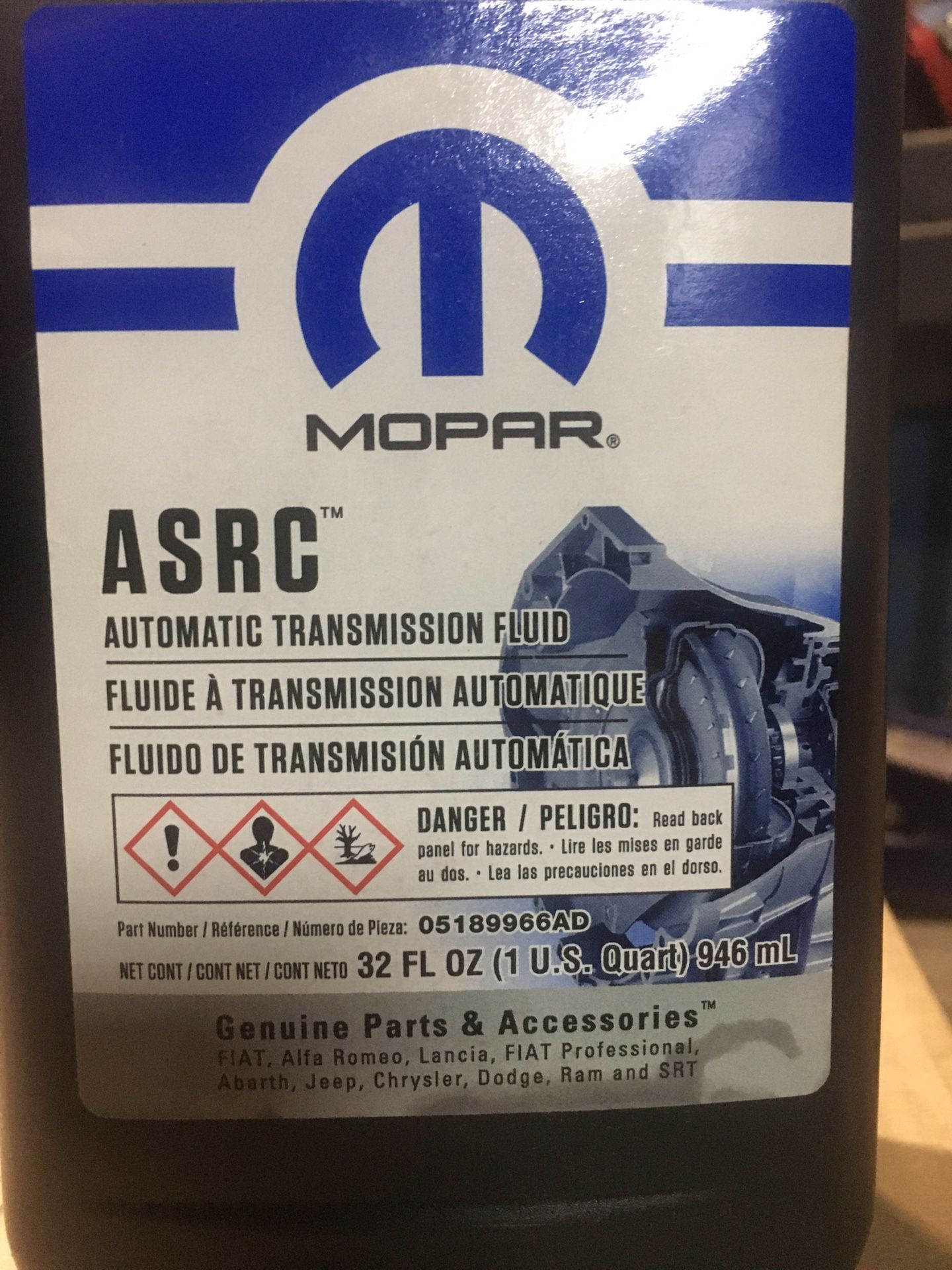 Mopar ASRC Automatic Trans Fluid