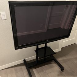 46” Plasma Screen HD TV with Rolling Stand
