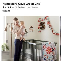 Hampshire olive green crib top