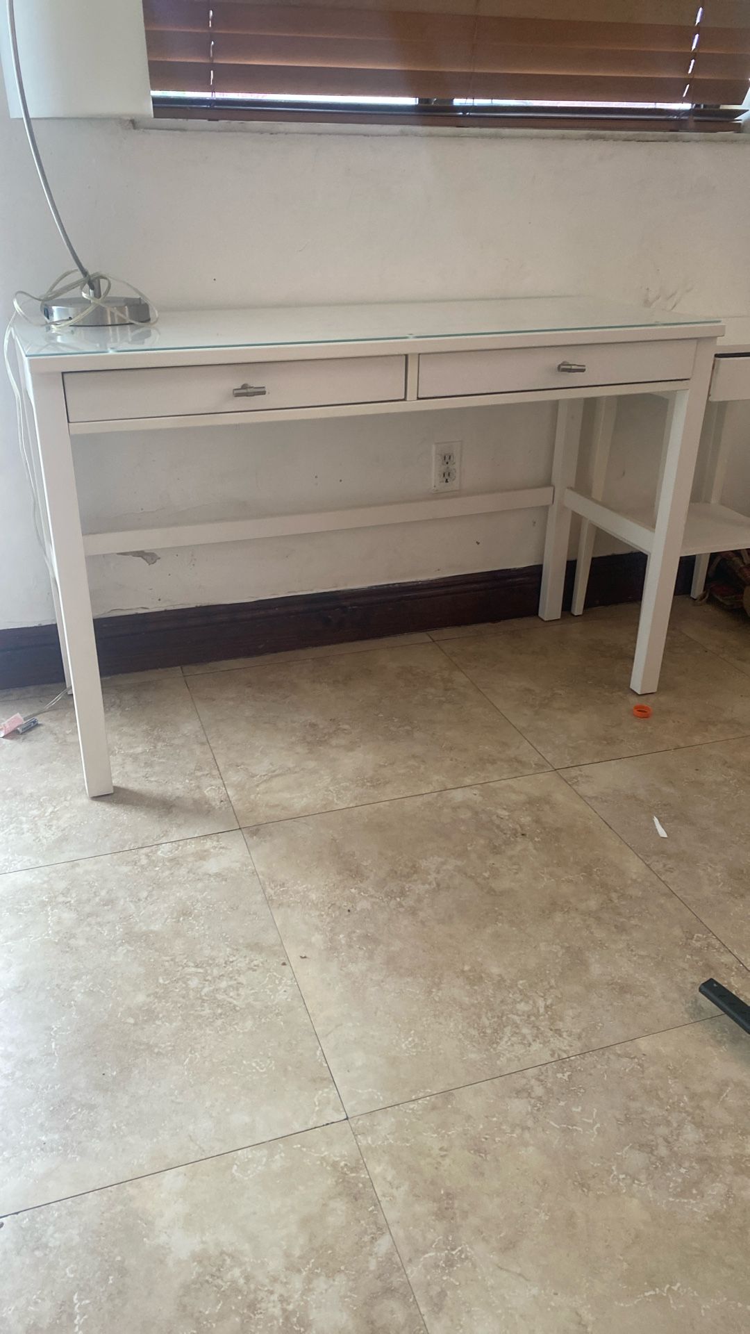 White Vanity ,Desk , Table And A Corner Table