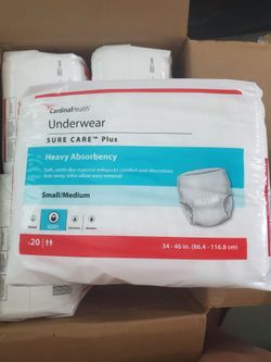 Adult Underwear size small,medium 4 packs of 20 units