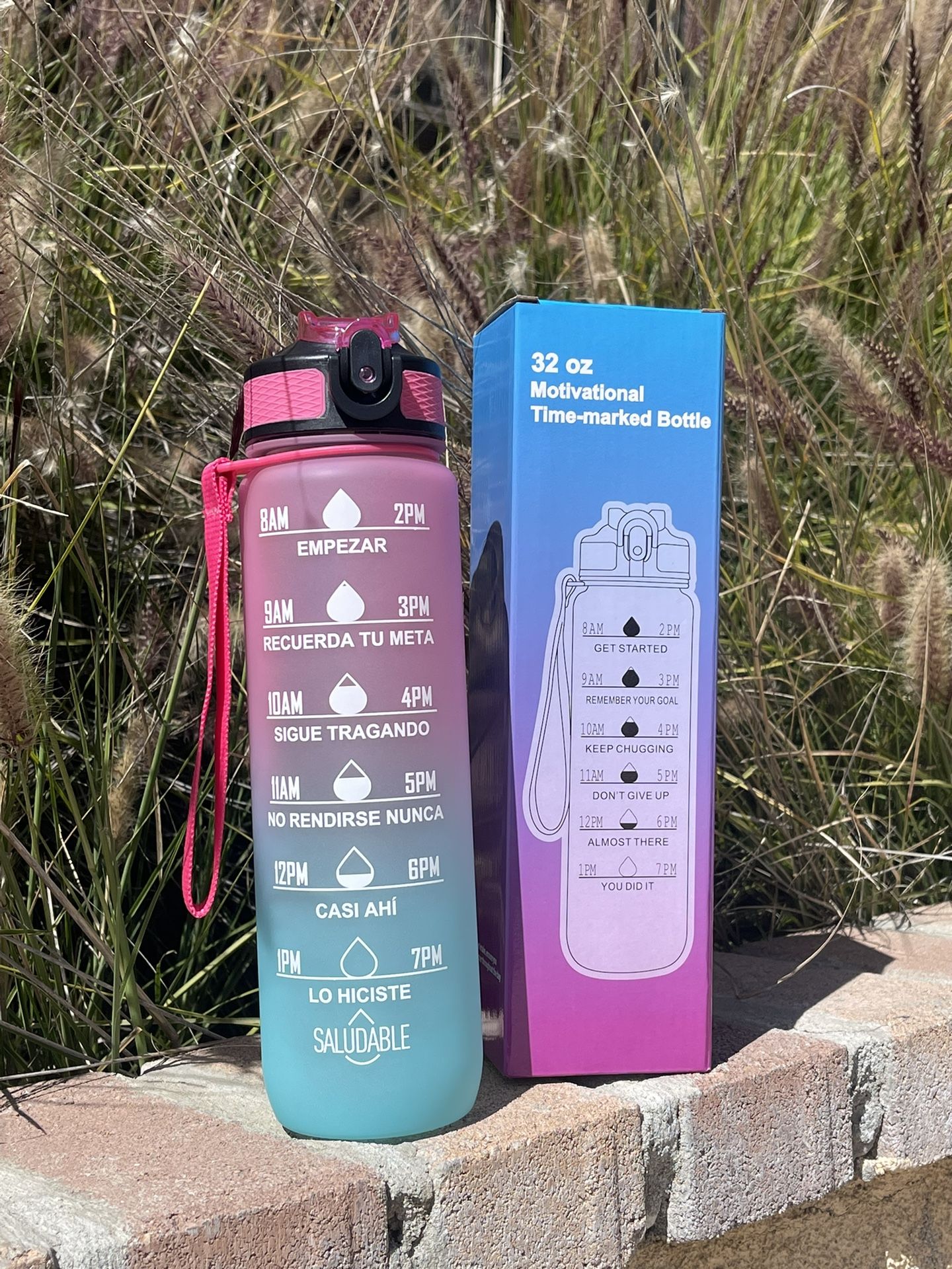 Sport Water Bottle with Time Markers to Keep You on Track!