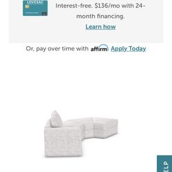Lovesac Sactional Pieces With Info On How To Use Lifetime Warranty (Former Employee)