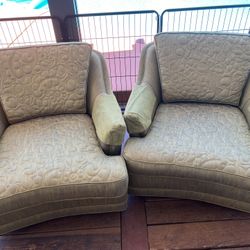 Vintage Green Embossed Chairs 1966 
