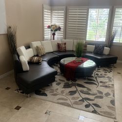 Leather Sofa Set With Matching Table 