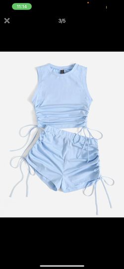 Ruched Shorts Set