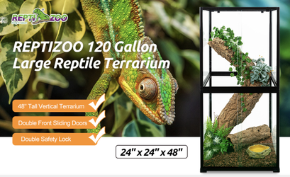 REPTIZOO 120 Gallon Tall 24" x 24" x 48" - Terrarium