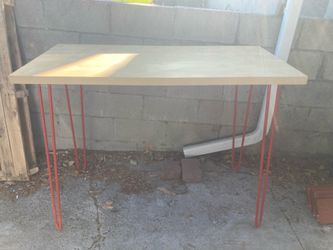 Table - orange hairpin legs