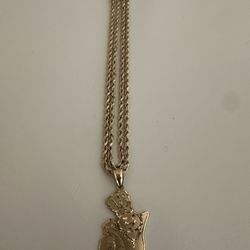 10k Gold Pendant & Chain Combo