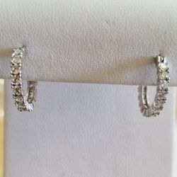 Sterling Silver And Cz Hoops