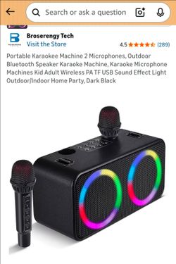 Brand New Open Box Nuevo Portable Karaokee Machine 2 Microphones, Outdoor Bluetooth Speaker