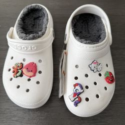 White Crocs Classic Lined Clog K