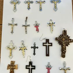 Set Of Cross Pendants Craft Necklaces